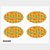 Retro Boemerangs Ovale Sticker (Vel)