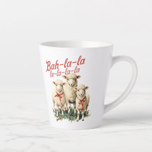 Retro boerderij bah la la drie schapen Kerstmis Latte Mok