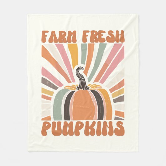 Retro Boerderij Fresh Pumpkins Fleece Deken (Voorkant)