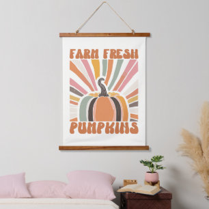 Retro Boerderij Fresh Pumpkins Hangend Wandkleed