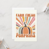 Retro Boerderij Fresh Pumpkins Kaart (Voorkant / Achterkant in situ)