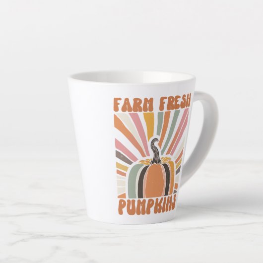 Retro Boerderij Fresh Pumpkins Latte Mok (Rechterhoek)