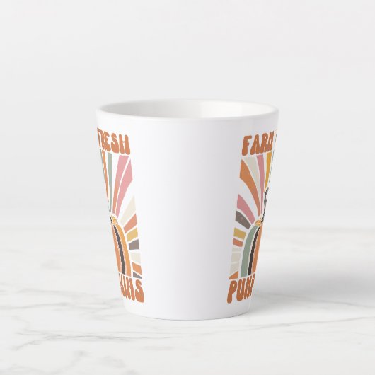Retro Boerderij Fresh Pumpkins Latte Mok (Voorkant)