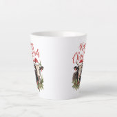 Retro boerderij Kerst twee koeien mooey dieren Latte Mok (Voorkant)