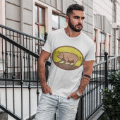 Retro Boerderij Pig met Sunburst T-shirt