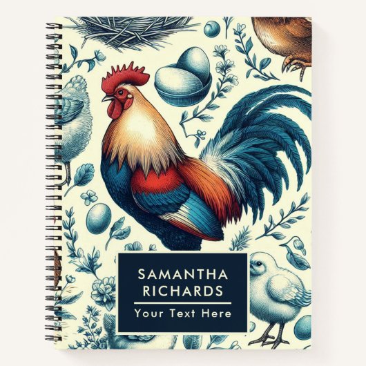 Retro Boerderij Roosterpatroon Notitieboek (Voorkant)