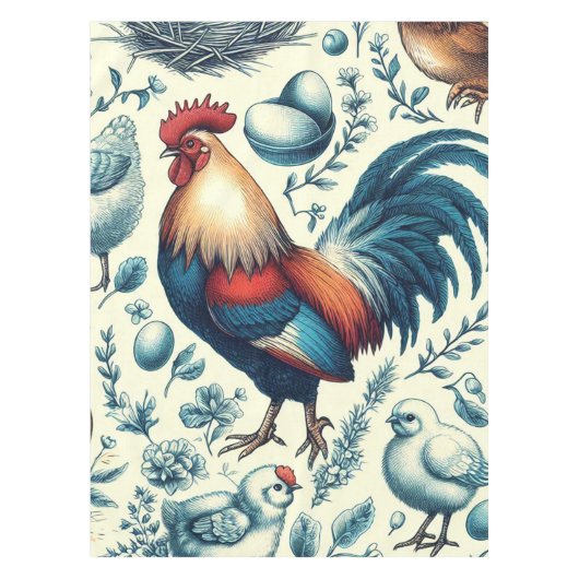 Retro Boerderij Roosterpatroon Tafelkleed (Voorkant)
