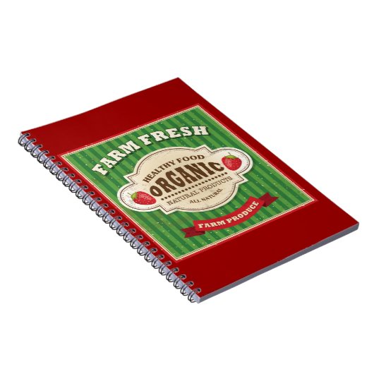 Retro Boerderij: vers Poster ontwerp Notitieboek (Rechterzijde)