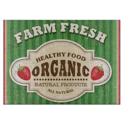 Retro Boerderij: vers Poster ontwerp Snijplank (Voorkant)