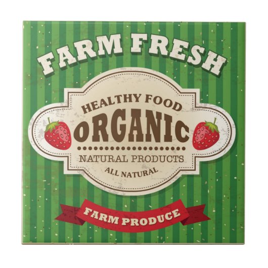 Retro Boerderij: vers Poster ontwerp Tegeltje (Voorkant)