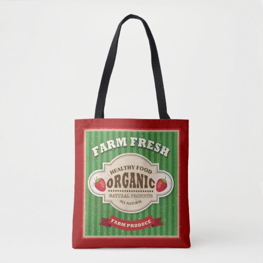 Retro Boerderij: vers Poster ontwerp Tote Bag (Voorkant)