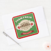 Retro Boerderij: vers Poster ontwerp Vierkante Sticker (Envelop)