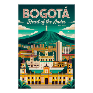 Retro Bogotá Colombia Hart van de Andes Oud Perfect Poster