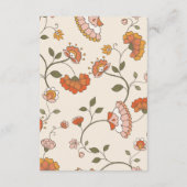 Retro Boheem Bloemige Trouwdetails QR-code Informatiekaartje (Achterkant)