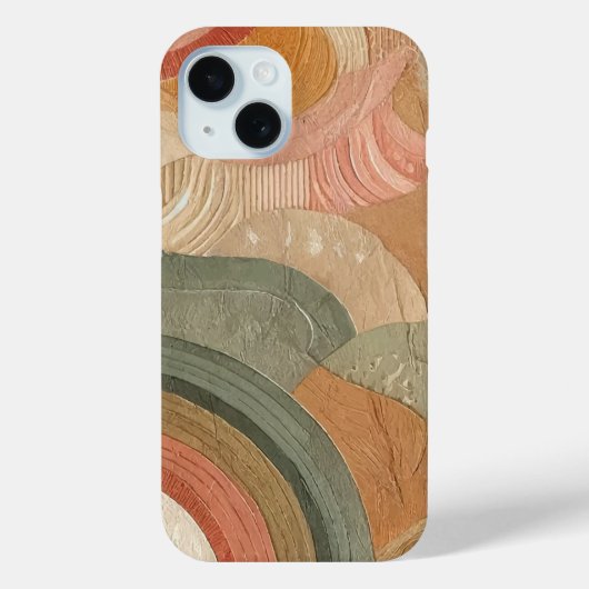 Retro  Boheems Aardse Abstract Ontwerp Case-Mate iPhone Case (Achterkant)