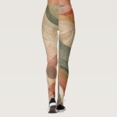 Retro Boheems Aardse Abstract Ontwerp Leggings (Achterkant)