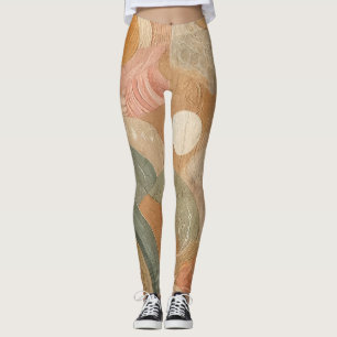 Retro  Boheems Aardse Abstract Ontwerp Leggings