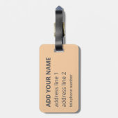 Retro bohemian abstracte lijnkunst bagagelabel (Achterkant verticaal)