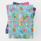 Retro Bohemian Flower Garden Floral Pattern Inpakpapier Vel (In situ)