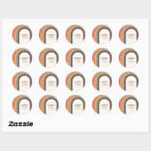Retro Bohemian Rainbow Unique Vrijgezellenfeest Aa Ronde Sticker (Vel)