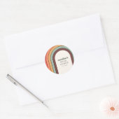 Retro Bohemian Rainbow Unique Vrijgezellenfeest Aa Ronde Sticker (Envelop)