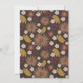 Retro Boho 1970s Floral 50 & Fabulous Birthday Inv Kaart (Achterkant)