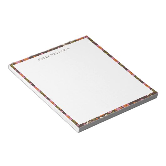 Retro Boho 70s Bloemen Groovy Baby shower Aangepas Notitieblok (Schuin)