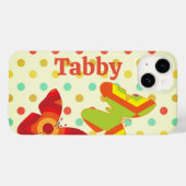 Retro boho 70's stripe polka dot butterfly sinaasa Case-Mate iPhone case (Achterkant (horizontaal))