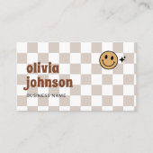 Retro Boho À damiers Carte de visite (Devant)