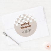 Retro Boho À damiers Soy Candle Jar Étiquette (Enveloppe)