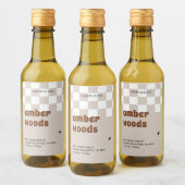 Retro Boho À damiers Soy Wax Melt Étiquette (Bouteilles)