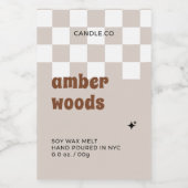 Retro Boho À damiers Soy Wax Melt Étiquette (Étiquettes simples)