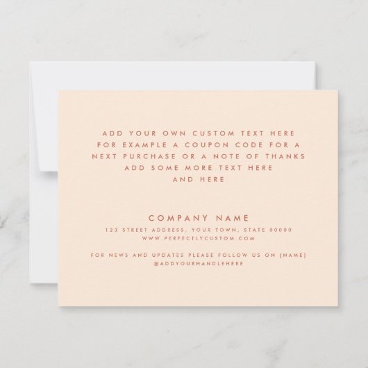 Retro boho add logo terracotta bedankje bedankkaart (Achterkant)