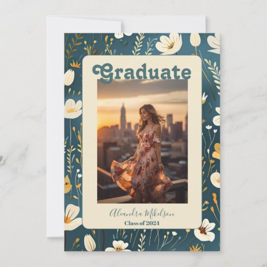 Retro Boho Afstuderen Aankondiging (Voorkant)