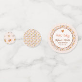 Retro Boho Baby shower Hallo Baby Confetti (Voorkanten)