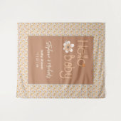 Retro Boho Bloemen Baby shower Achtergrond Tapestr Wandkleed (Voorkant (horizontaal))