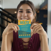 Retro Boho Bloemen Bold & Helder Lente Bruiloft Informatiekaartje