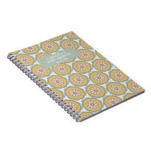Retro Boho Bloemen Pastel Kleur Aangepaste Baby Sh Notitieboek