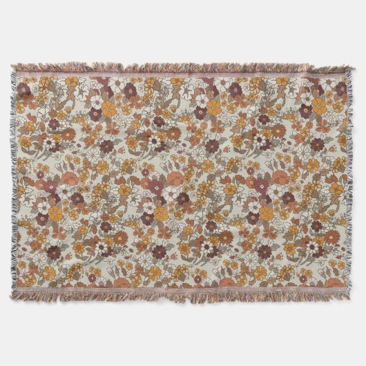 Retro boho bloemen patroon deken (Voorkant)
