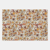 Retro boho bloemen patroon inpakpapier vel (Voorkant 2)