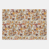 Retro boho bloemen patroon inpakpapier vel (Voorkant)