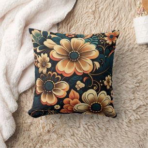 Retro-boho-bloemvermogen Kussen