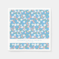 Retro Boho Blue Ditsy Floral Custom Vrijgezellenfe