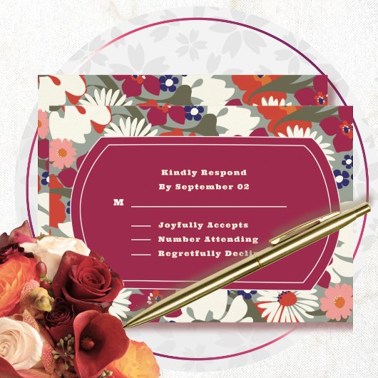 Retro Boho Chic Bloem Bruids-RSVD