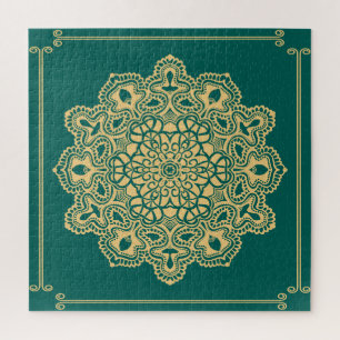 Retro Boho Chic Bohemian Hippie Rosette Mandala Legpuzzel