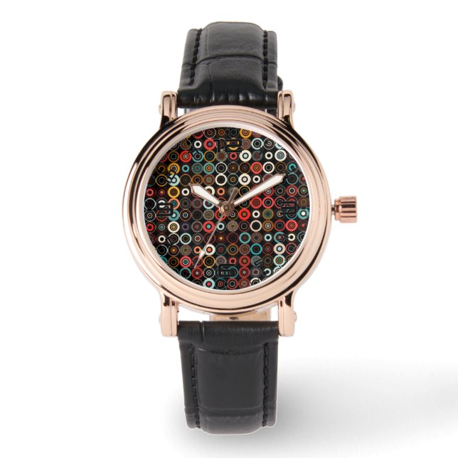 Retro Boho Chic Multicolor Montre Cercle (Recto)
