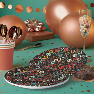 Retro Boho Circle Chic Paper Borden Papieren Bordje