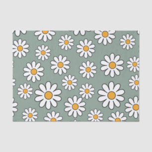 Retro Boho Cute Daisy Floral Pattern Tissuepapier
