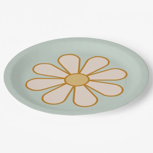 Retro Boho  Daisy Paper Borden Papieren Bordje (Gekanteld)