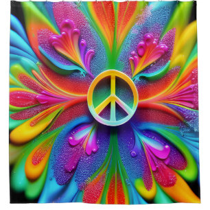 "Retro Boho Douche rideau de paix hippie"
